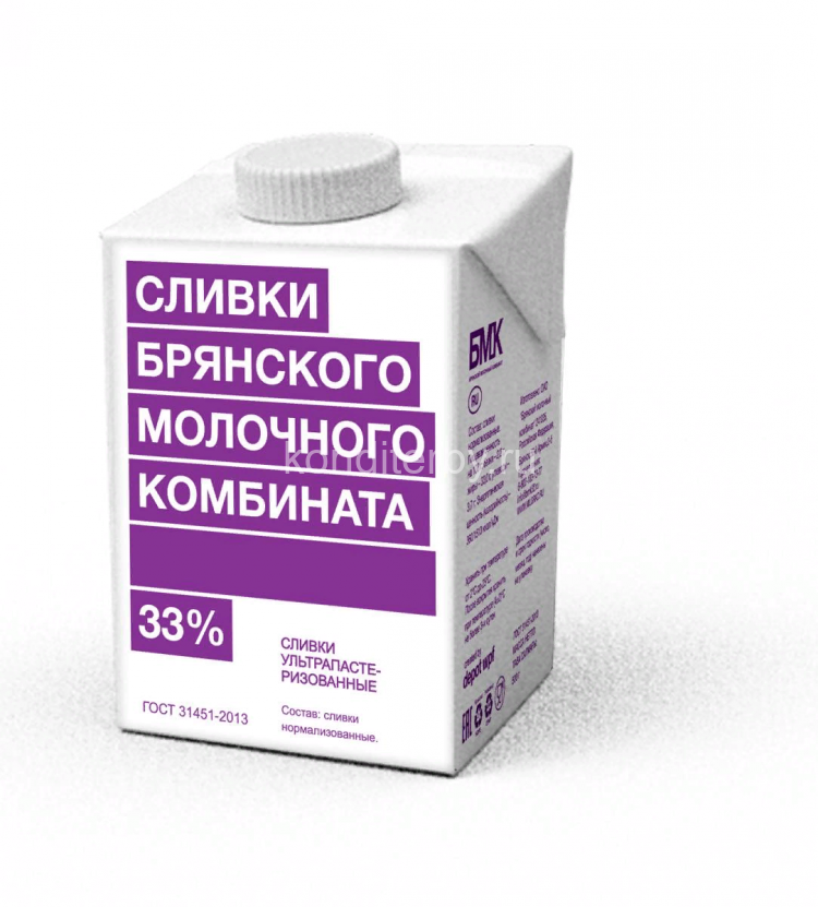 Сливки животные БМК (Брянск) 33% 500 г