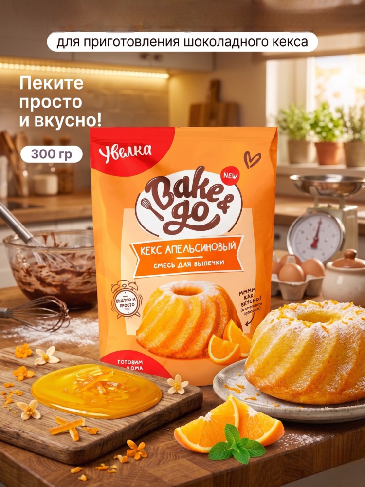 Увелка Смесь для выпечки «Кекс апельсиновый» 300 гр