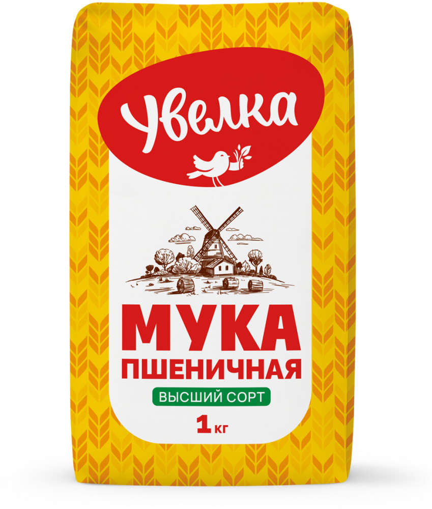 Увелка Мука пшеничная хлебопекарная высшего сорта 1 кг