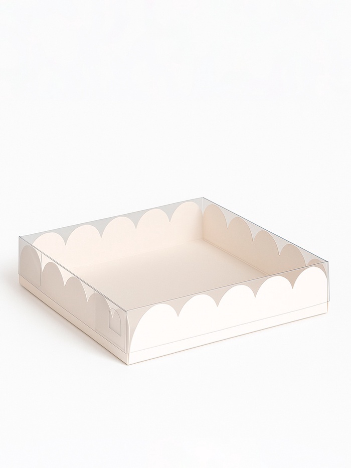 Коробка для печенья, белая, 18×18×3 см