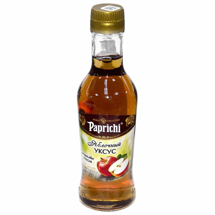 Уксус яблочный Paprichi натуральный 220мл ст/б