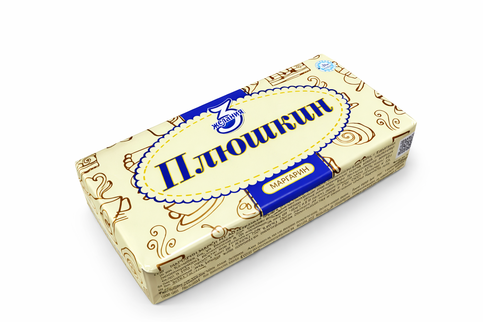 Маргарин 3 желания Плюшкин 48% 180Г