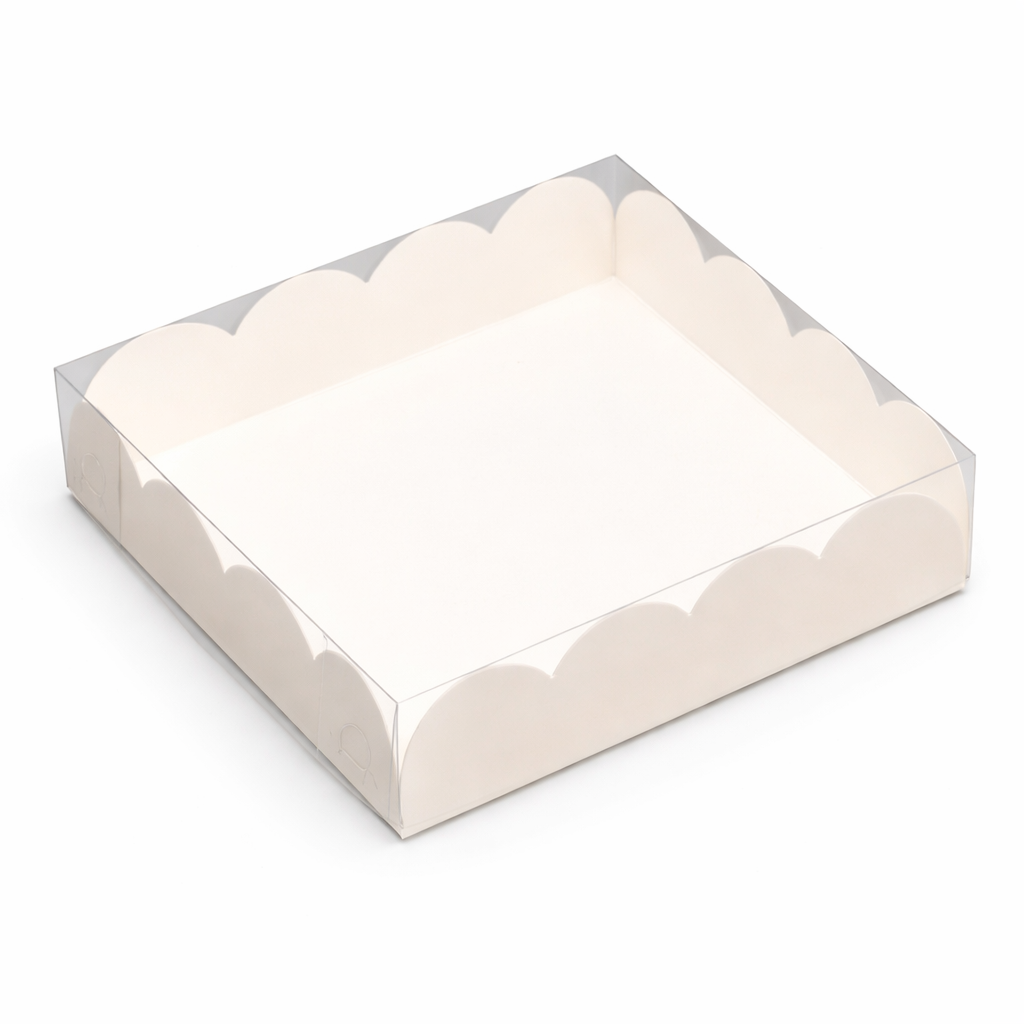 Коробка для печенья, кондитерская упаковка, Белая, 16×16×4 см