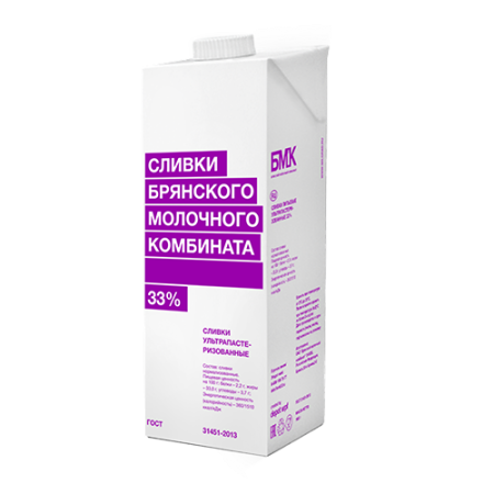 Сливки БМК 33% 1л
