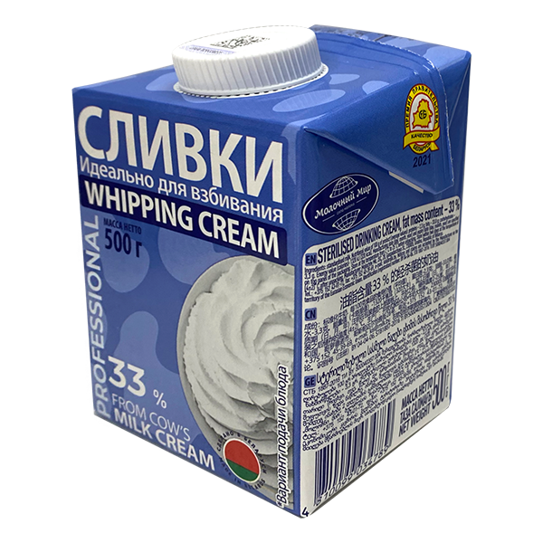 Сливки Молочный Мир 33% 500мл